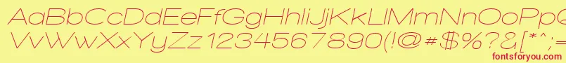 WalkwayObliqueExpand Font – Red Fonts on Yellow Background