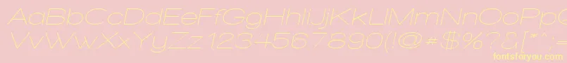 WalkwayObliqueExpand-Schriftart – Gelbe Schriften auf rosa Hintergrund