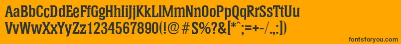 Weitere Informationen zur HeliumserialBold-Schriftart HeliumserialBold-Schriftart – Schwarze Schriften auf orangefarbenem Hintergrund