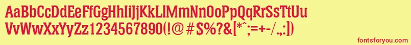HeliumserialBold Font – Red Fonts on Yellow Background