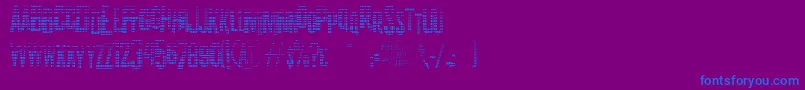フォントK.P.DutyTexturedJl – 紫色の背景に青い文字