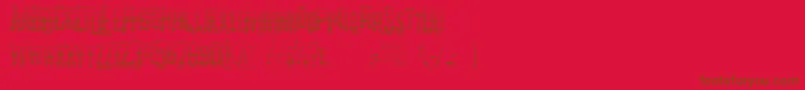 フォントK.P.DutyTexturedJl – 赤い背景に茶色の文字