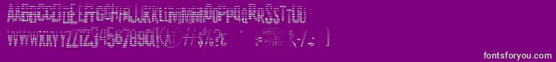 フォントK.P.DutyTexturedJl – 紫の背景に緑のフォント