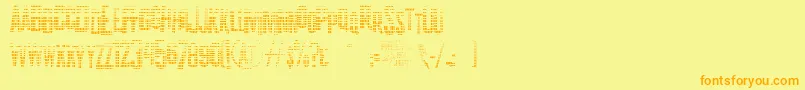 K.P.DutyTexturedJl-fontti – oranssit fontit keltaisella taustalla