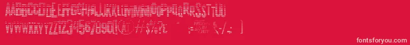フォントK.P.DutyTexturedJl – 赤い背景にピンクのフォント