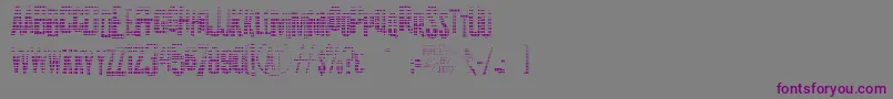 フォントK.P.DutyTexturedJl – 紫色のフォント、灰色の背景