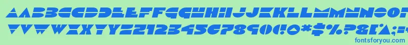 Шрифт Discoduckexpandital – синие шрифты на зелёном фоне