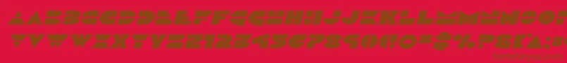 Discoduckexpandital-Schriftart – Braune Schriften auf rotem Hintergrund