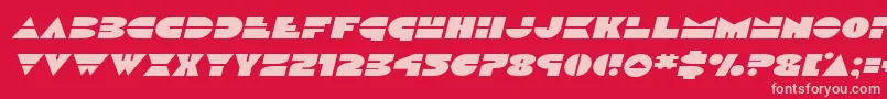 Czcionka Discoduckexpandital – różowe czcionki na czerwonym tle