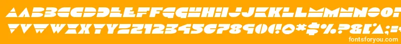 Czcionka Discoduckexpandital – białe czcionki na pomarańczowym tle