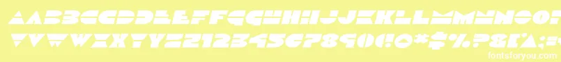 フォントDiscoduckexpandital – 黄色い背景に白い文字