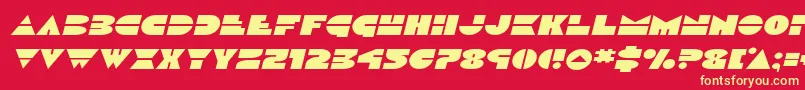 Discoduckexpandital Font – Yellow Fonts on Red Background