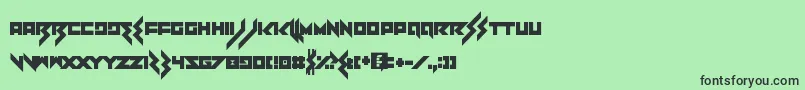 フォントHeartbreaker – 緑の背景に黒い文字