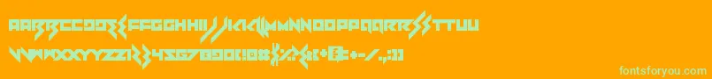 Heartbreaker-Schriftart – Grüne Schriften auf orangefarbenem Hintergrund