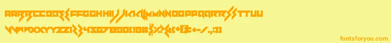 En savoir plus sur la police Heartbreaker Police Heartbreaker – polices orange sur fond jaune