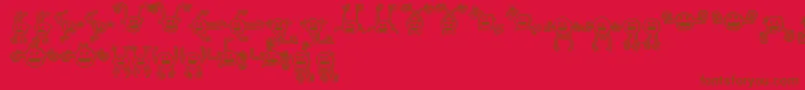 Greymatter-Schriftart – Braune Schriften auf rotem Hintergrund