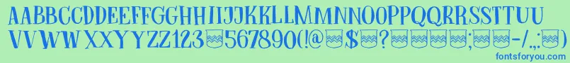 DkBodiam Font – Blue Fonts on Green Background