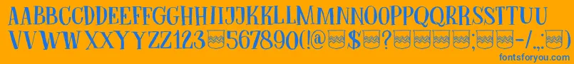 DkBodiam Font – Blue Fonts on Orange Background