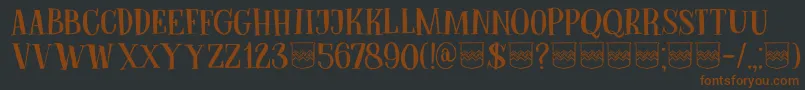 DkBodiam-fontti – ruskeat fontit mustalla taustalla