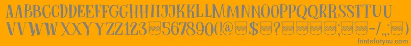 DkBodiam-Schriftart – Graue Schriften auf orangefarbenem Hintergrund