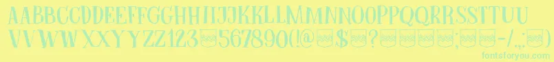 fuente DkBodiam – Fuentes Verdes Sobre Fondo Amarillo