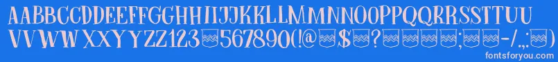 DkBodiam Font – Pink Fonts on Blue Background