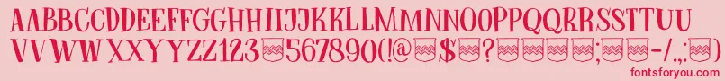フォントDkBodiam – ピンクの背景に赤い文字
