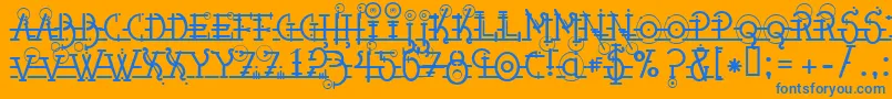 Snipplet Font – Blue Fonts on Orange Background