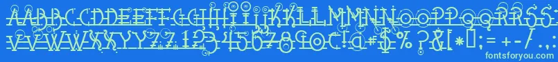 Snipplet Font – Green Fonts on Blue Background