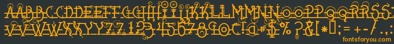 Snipplet-Schriftart – Orangefarbene Schriften auf schwarzem Hintergrund