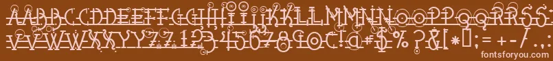 Snipplet Font – Pink Fonts on Brown Background