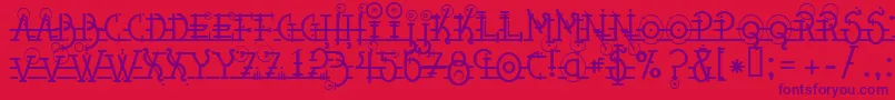 Snipplet Font – Purple Fonts on Red Background