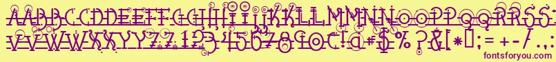 Snipplet-Schriftart – Violette Schriften auf gelbem Hintergrund