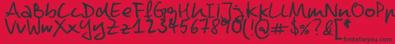 DennisRegular Font – Black Fonts on Red Background