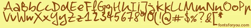 DennisRegular Font – Brown Fonts on Yellow Background