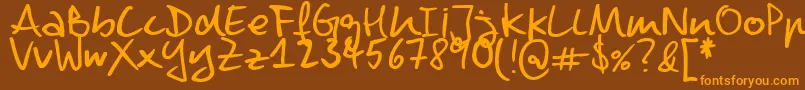 DennisRegular Font – Orange Fonts on Brown Background