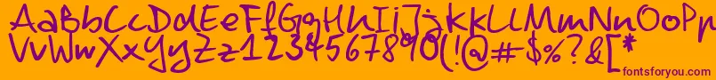 DennisRegular Font – Purple Fonts on Orange Background