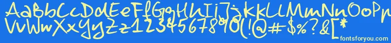 DennisRegular Font – Yellow Fonts on Blue Background