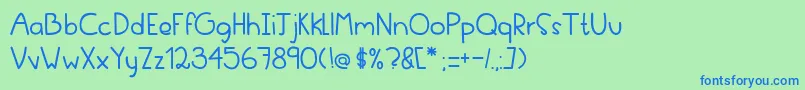 Evfon Font – Blue Fonts on Green Background