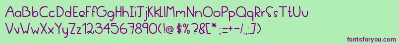 Evfon Font – Purple Fonts on Green Background