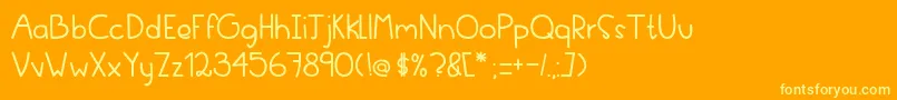 Evfon Font – Yellow Fonts on Orange Background