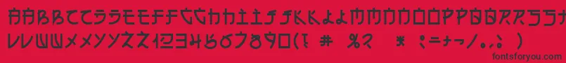 En Font – Black Fonts on Red Background