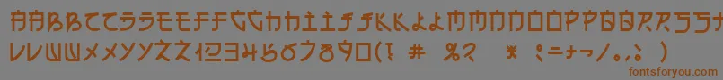 フォントEn – 茶色の文字が灰色の背景にあります。