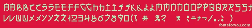 En Font – Green Fonts on Red Background