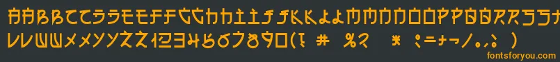 フォントEn – 黒い背景にオレンジの文字