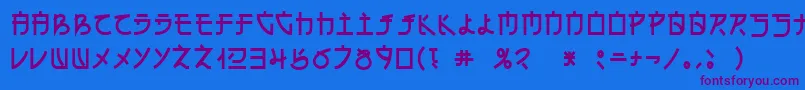 En Font – Purple Fonts on Blue Background