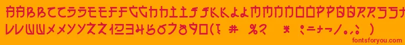 フォントEn – オレンジの背景に赤い文字