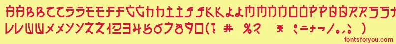 En Font – Red Fonts on Yellow Background