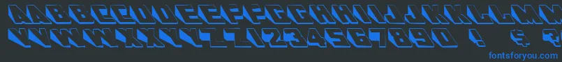 Slants Font – Blue Fonts on Black Background