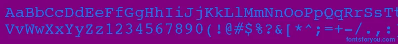 フォントCourierSwa – 紫色の背景に青い文字